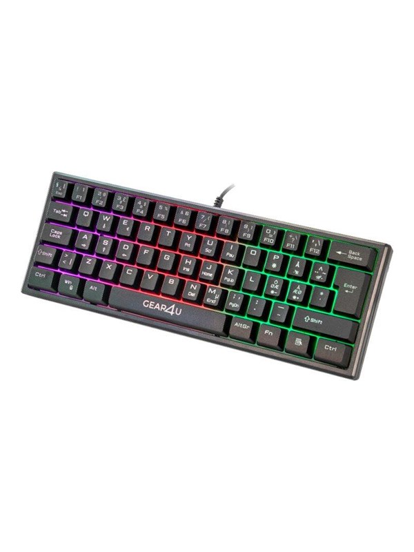 Gear4U - keyboard - Nordic - black - Gaming Tastatur - Nordisk - Sort