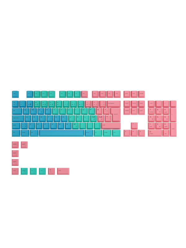 Glorious GPBT Keycaps - Pastel - 115 PBT keycaps - Nordic - Keycaps - Nordisk - Grøn