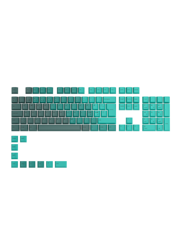 Glorious GPBT Keycaps - Rain Forest Green - 115 PBT keycaps - Nordic - Keycaps - Nordisk - Grøn