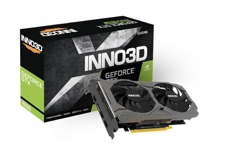 Inno3D GeForce GTX 1650 Twin X2 OC V3 Grafikkort - 4GB GDDR6 - NVIDIA GTX 1650 - PCI Express 3.0 x16