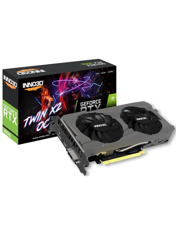 Inno3D GeForce RTX 3050 Twin X2 OC V2 - 8GB GDDR6 RAM - Grafikkort