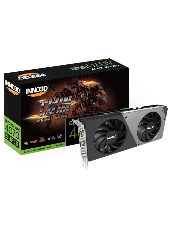 Inno3D GeForce RTX 4070 SUPER Twin X2 OC - 12GB GDDR6X RAM - Grafikkort