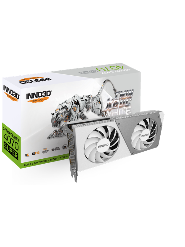 Inno3D GeForce RTX 4070 SUPER Twin X2 OC White - 12GB GDDR6X RAM - Grafikkort