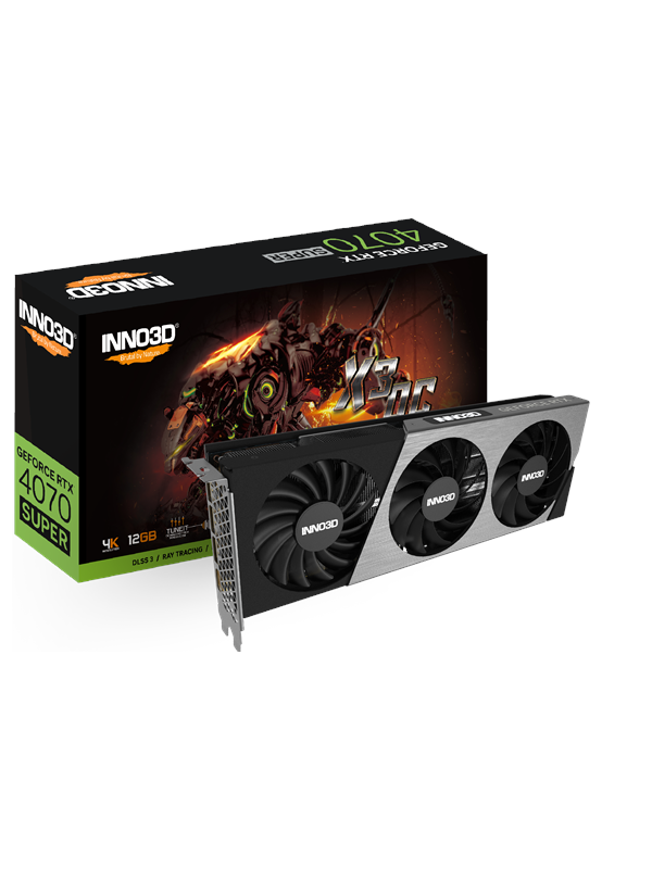 Inno3D GeForce RTX 4070 SUPER X3 OC - 12GB GDDR6X RAM - Grafikkort