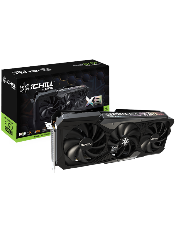 Inno3D GeForce RTX 4070 SUPER iCHILL X3 - 12GB GDDR6X RAM - Grafikkort