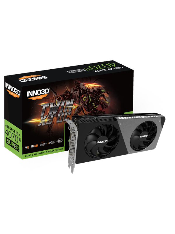 Inno3D GeForce RTX 4070 Ti SUPER Twin X2 OC - 16GB GDDR6X RAM - Grafikkort