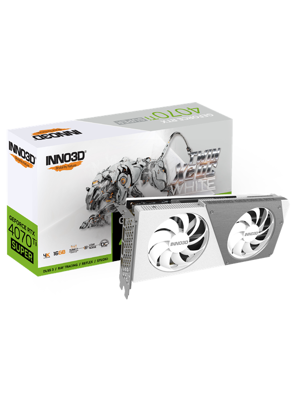 Inno3D GeForce RTX 4070 Ti SUPER Twin X2 OC White - 16GB GDDR6X RAM - Grafikkort