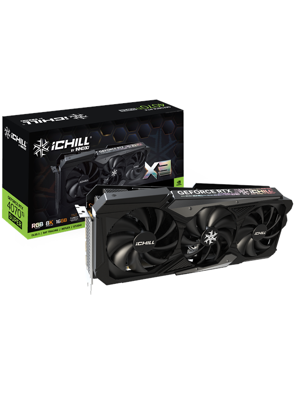 Inno3D GeForce RTX 4070 Ti SUPER iCHILL X3 - 16GB GDDR6X RAM - Grafikkort