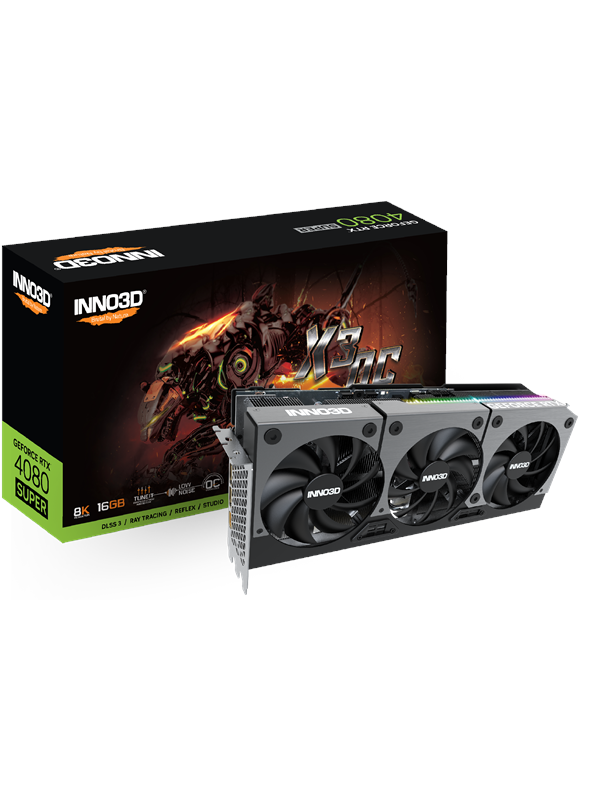 Inno3D GeForce RTX 4080 SUPER X3 OC - 16GB GDDR6X RAM - Grafikkort