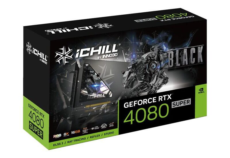 Inno3D iChiLL GeForce RTX 4080 SUPER Black Grafikkort - 16GB GDDR6X - NVIDIA RTX 4080 SUPER - PCI Express 4.0 x16