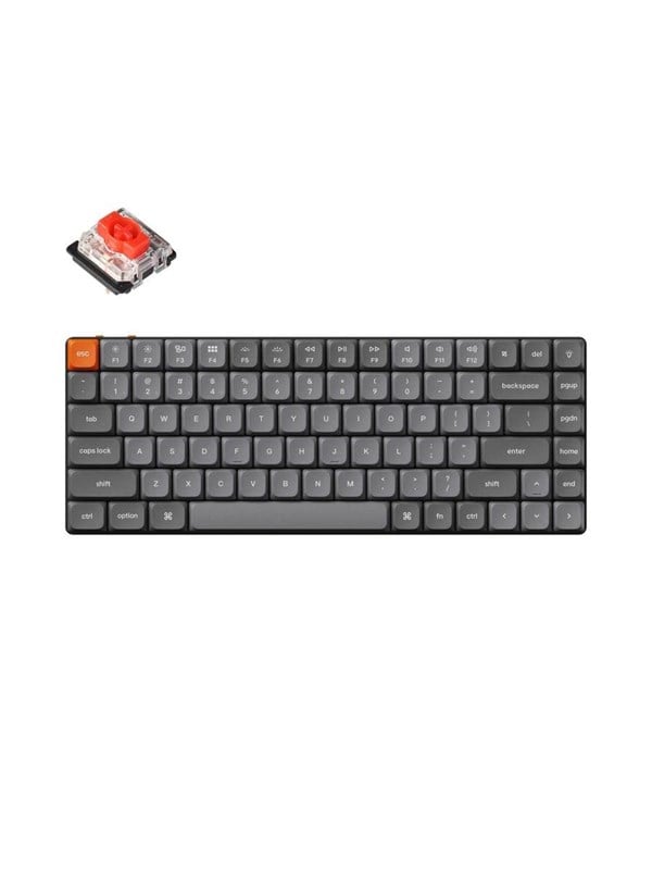 Keychron K3 Max QMK/VIA Wireless RGB Hot Swap Low Profile Red - Gaming Tastatur - Uden Numpad - Nordisk - Sort