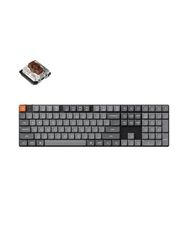 Keychron K5 MAX QMK/VIA Wireless RGB Hot Swap Low Profile Brown - Gray - Gaming Tastatur - Nordisk - Grå