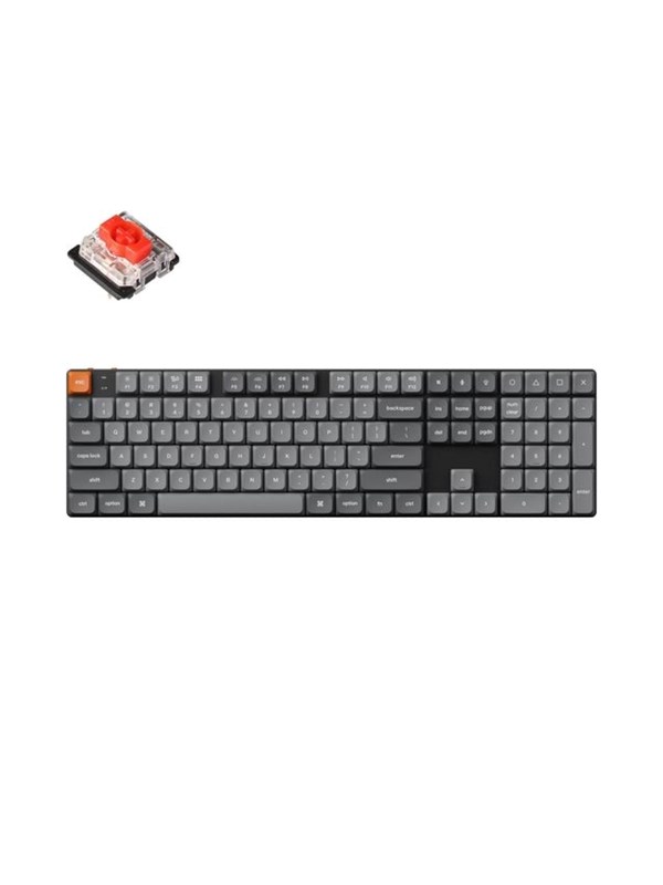 Keychron K5 MAX QMK/VIA Wireless RGB Hot Swap Low Profile Red - Gray - Gaming Tastatur - Nordisk - Grå