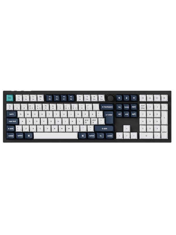 Keychron Q6 MAX 100% Knob Wireless TriMode QMK/VIA - Gateron Jupiter Brown - ND - Gaming Tastatur - Nordisk - Sort