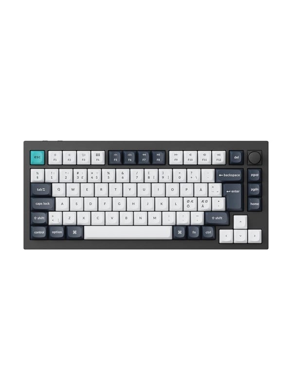 Keychron V1 Max QMK/VIA Wireless RGB Hot Swap Jupiter Brown - Gaming Tastatur - Uden Numpad - Nordisk - Hvid