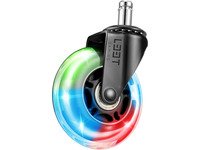 L33T Gaming Stol hjul - 3 Gummi - Rubber Casters, RGB light flashing, 5 pcs