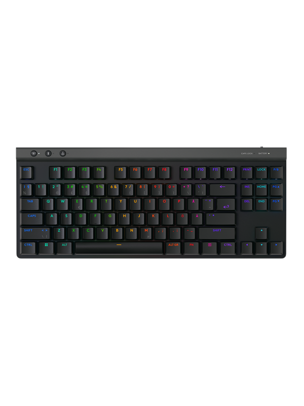 Logitech G515 LIGHTSPEED TKL - Tactile - Black - Gaming Tastatur - Uden Numpad - Nordisk - Sort