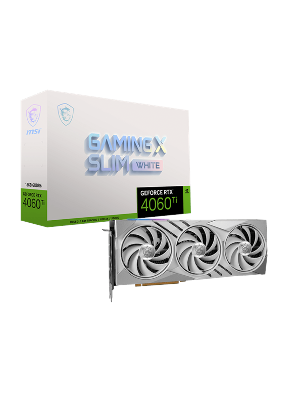 MSI GeForce RTX 4060 Ti GAMING X SLIM WHITE - 16GB GDDR6 RAM - Grafikkort