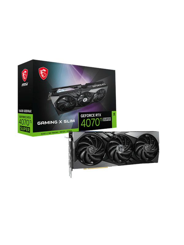 MSI GeForce RTX 4070 Ti SUPER GAMING X SLIM - 16GB GDDR6X RAM - Grafikkort