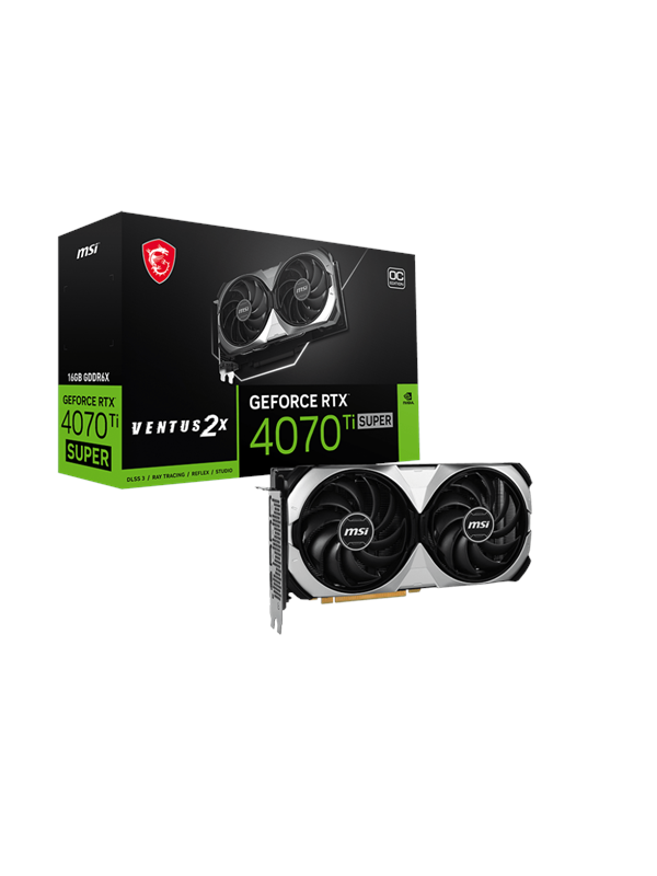 MSI GeForce RTX 4070 Ti SUPER VENTUS 2X OC - 16GB GDDR6X RAM - Grafikkort