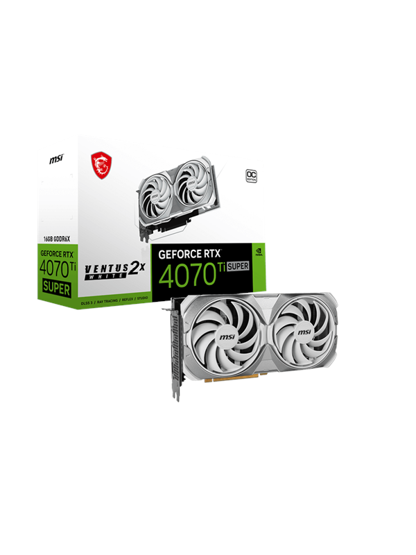 MSI GeForce RTX 4070 Ti SUPER VENTUS 2X OC WHITE - 16GB GDDR6X RAM - Grafikkort