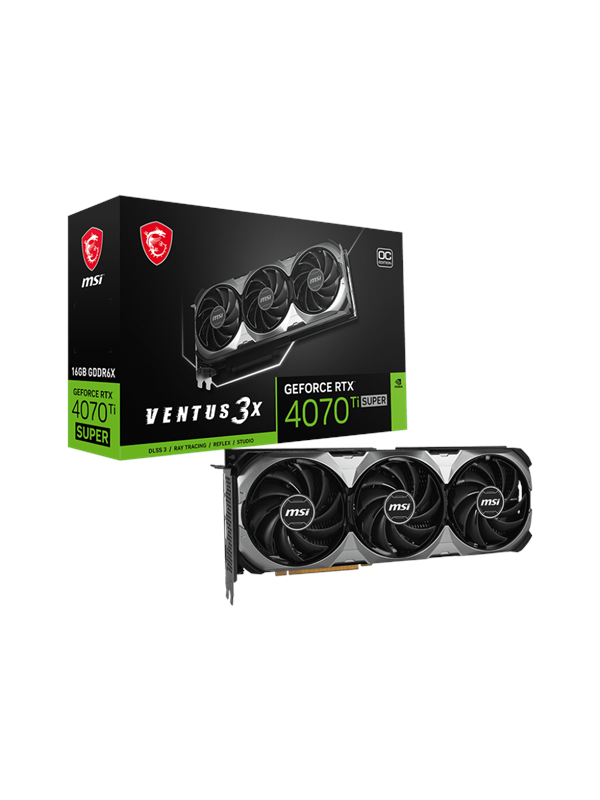 MSI GeForce RTX 4070 Ti SUPER VENTUS 3X OC - 16GB GDDR6X RAM - Grafikkort