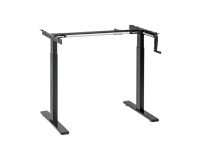 Manually adjustable sit-stand desk frame, 2-part telescopic legs, black