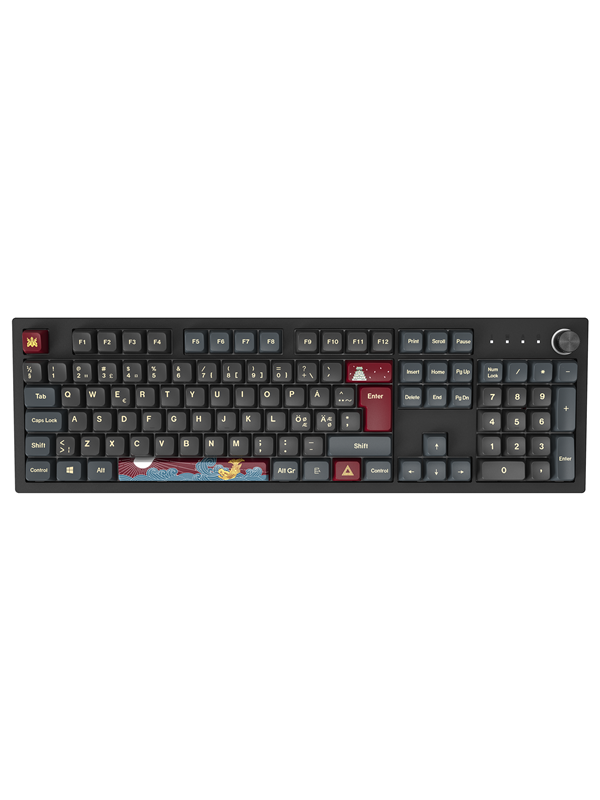 Montech MKey Fullsize Darkness - Gateron G Pro 2.0 Brown - Gaming Tastatur - Nordisk - Sort