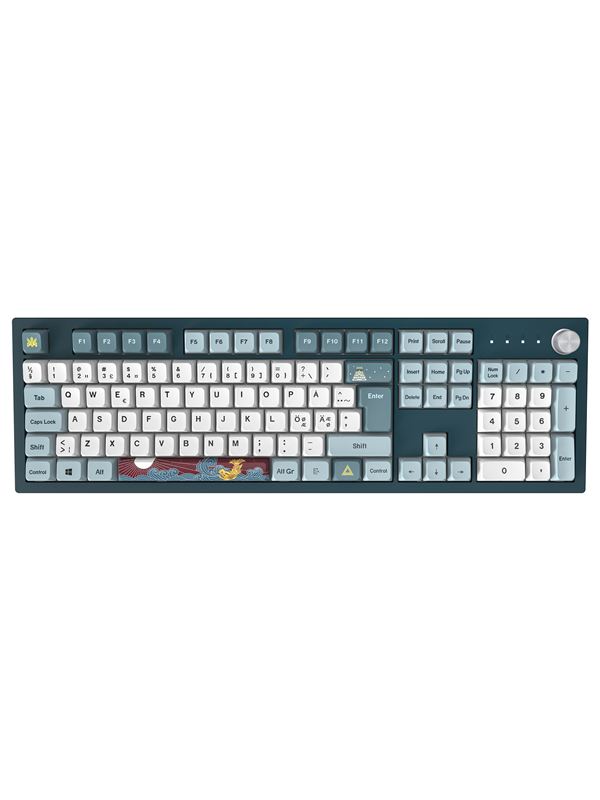 Montech MKey Fullsize Freedom - Gateron G Pro 2.0 Yellow - Gaming Tastatur - Nordisk - Blå