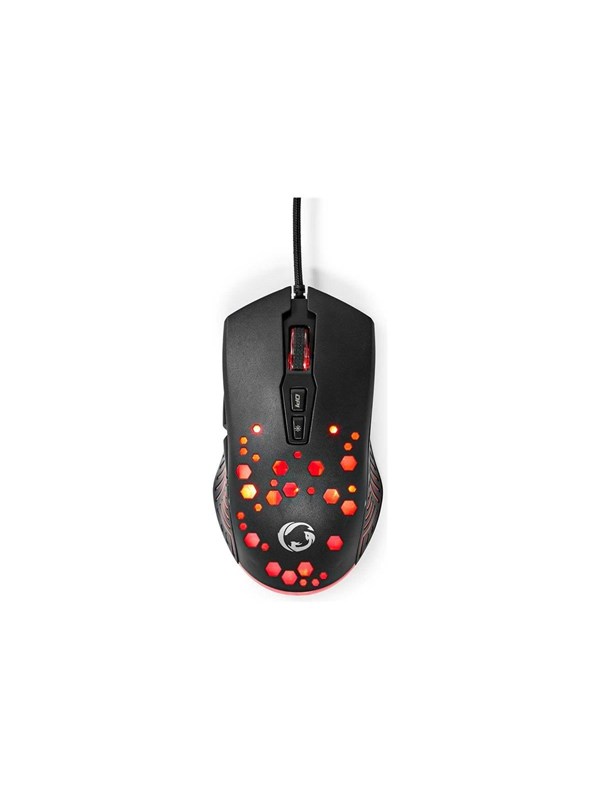 Nedis Gaming - mouse - USB - black - Mus - Optisk - 7 knapper - Sort