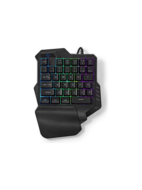 Nedis - keyboard - wired single-handed gaming - black - Gaming Tastatur - Sort