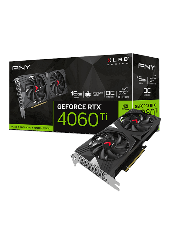 PNY GeForce RTX 4060 Ti Verto OC Dual Fan - 16GB GDDR6 RAM - Grafikkort