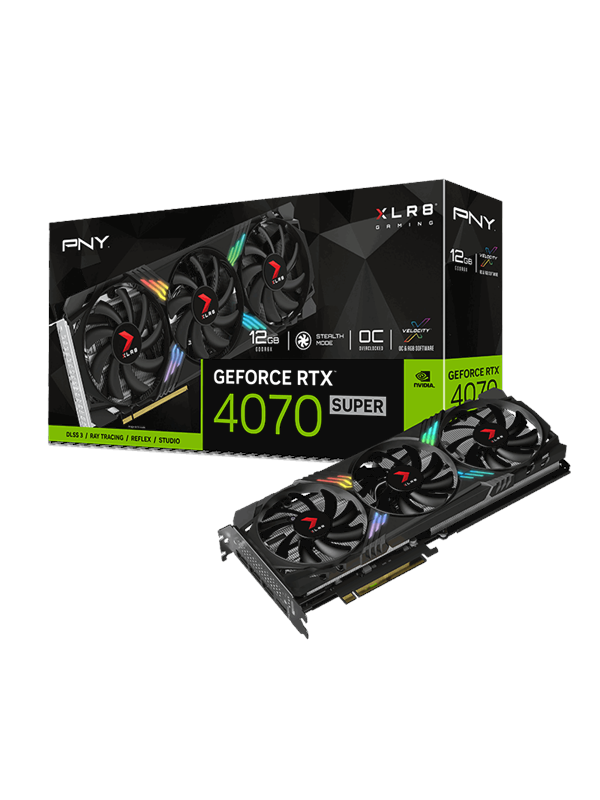 PNY GeForce RTX 4070 XLR8 EPIC-X RGB Triple OC - 12GB GDDR6X RAM - Grafikkort