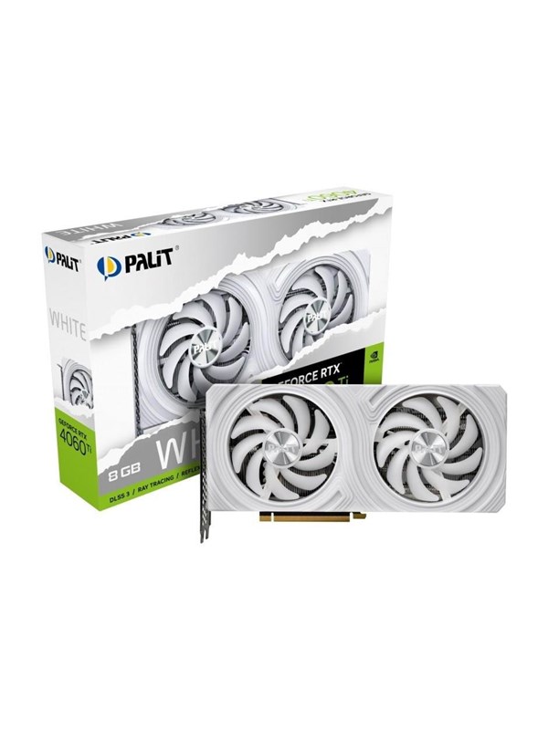 Palit GeForce RTX 4060 Ti White - 8GB GDDR6X RAM - Grafikkort