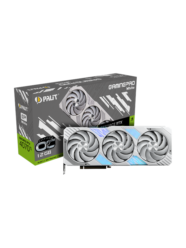 Palit GeForce RTX 4070 Ti GamingPro White OC - 12GB GDDR6X RAM - Grafikkort