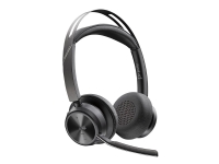 Poly Voyager Focus 2 - Headset - på øret - Bluetooth - trådløs - aktiv støjfjerning - USB-C via Bluetooth adapter - sort - Certified for Microsoft Teams, Zoom Certified