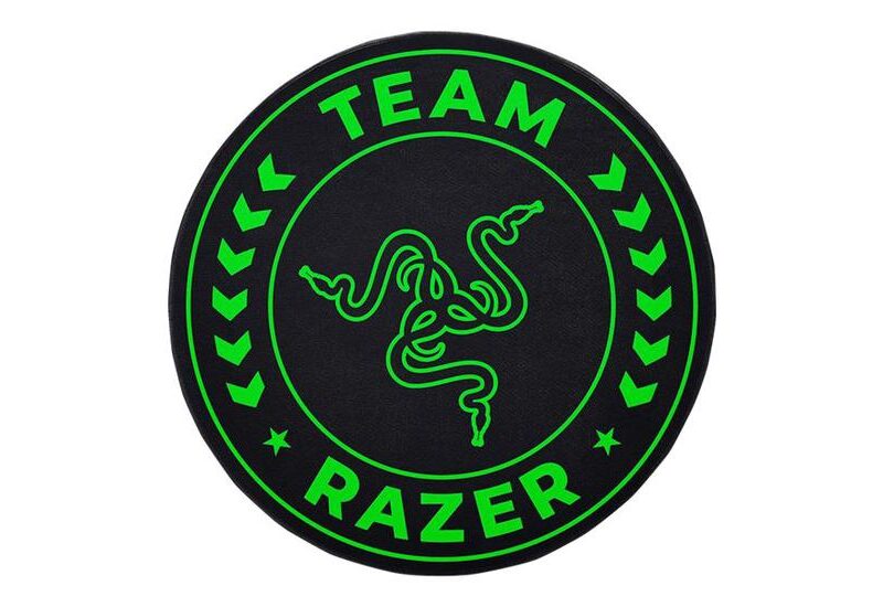 Razer Team - stolemåtte - rund - 120 cm - sort, grøn