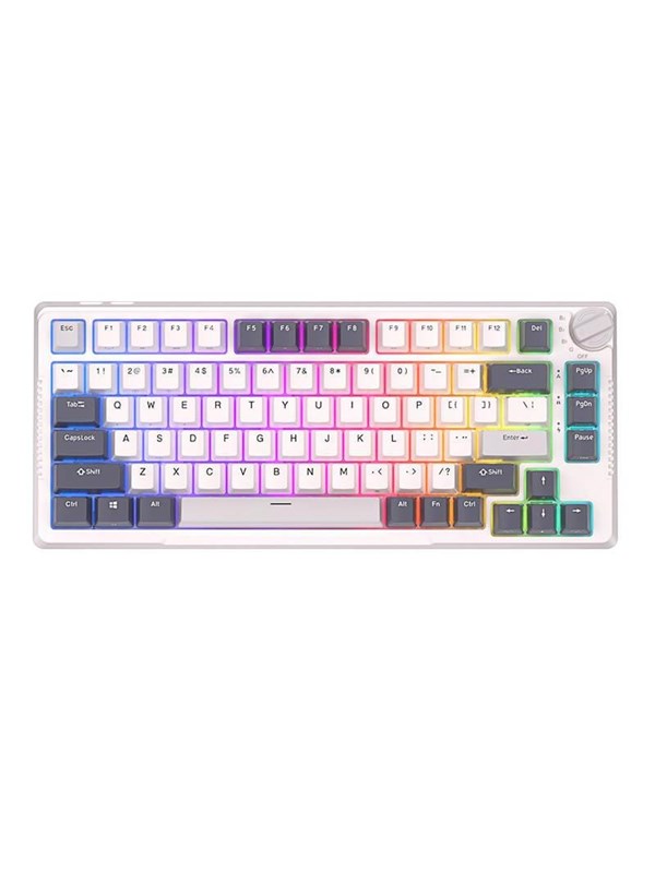 Royal Kludge RKH81 RGB mechanical keyboard Sky cyan switch (white) - Gaming Tastatur - Hvid