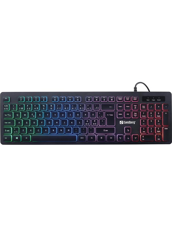 Sandberg Stealth Gamer - Gaming Tastatur - Nordisk - Sort