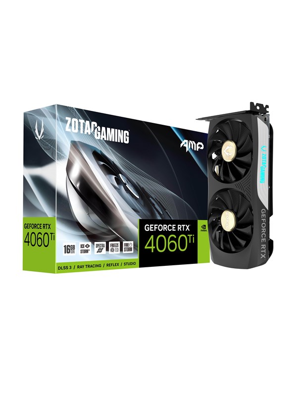 ZOTAC GeForce RTX 4060 Ti AMP! - 16GB GDDR6 RAM - Grafikkort