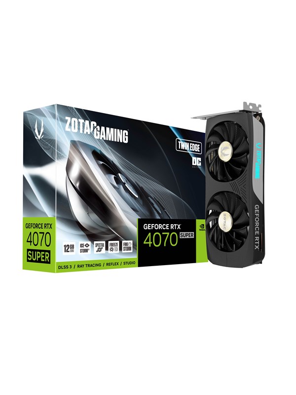 ZOTAC GeForce RTX 4070 SUPER Twin Edge OC - 12GB GDDR6X RAM - Grafikkort