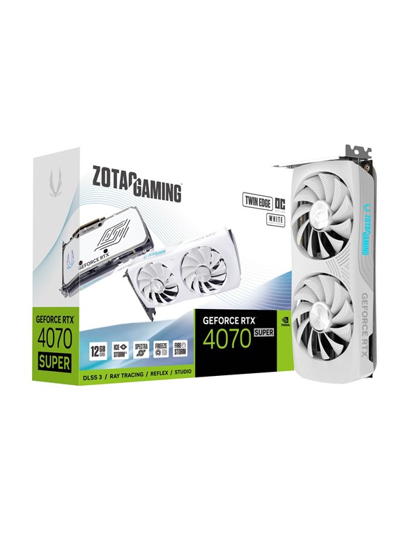 ZOTAC GeForce RTX 4070 SUPER Twin Edge OC White - 12GB GDDR6X RAM - Grafikkort