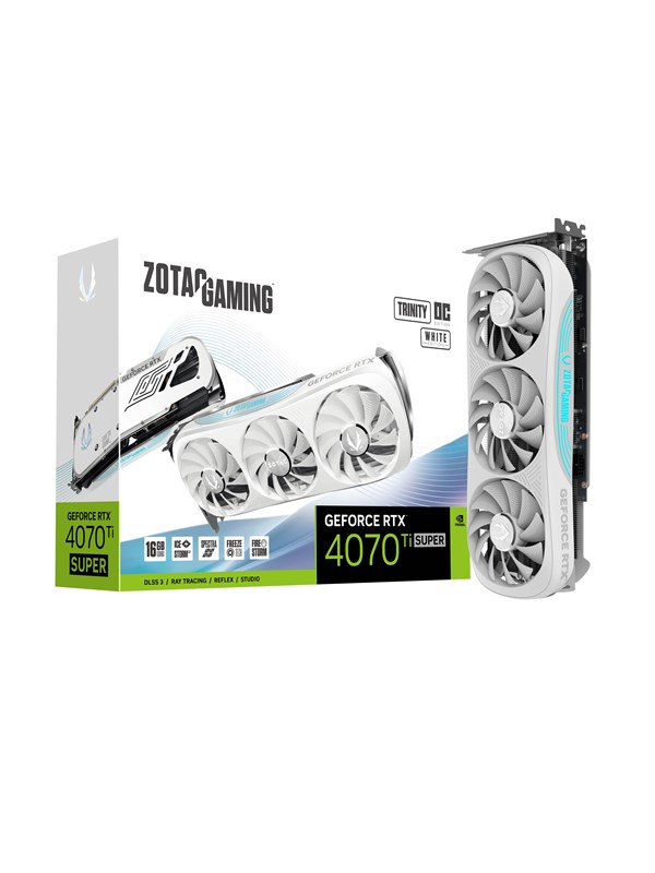 ZOTAC GeForce RTX 4070 Ti SUPER Trinity OC White - 16GB GDDR6X RAM - Grafikkort