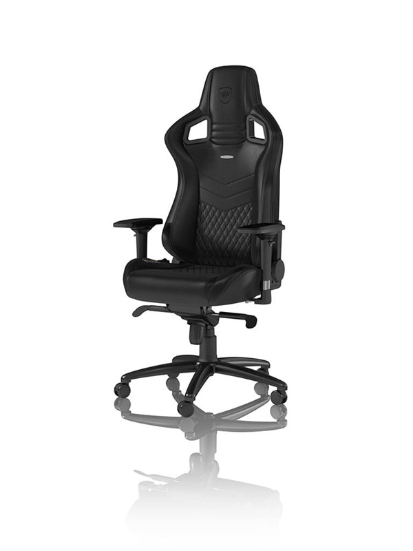 noblechairs EPIC Real Leather - Black Gamer Stol - Sort - Læder - Op til 120 kg