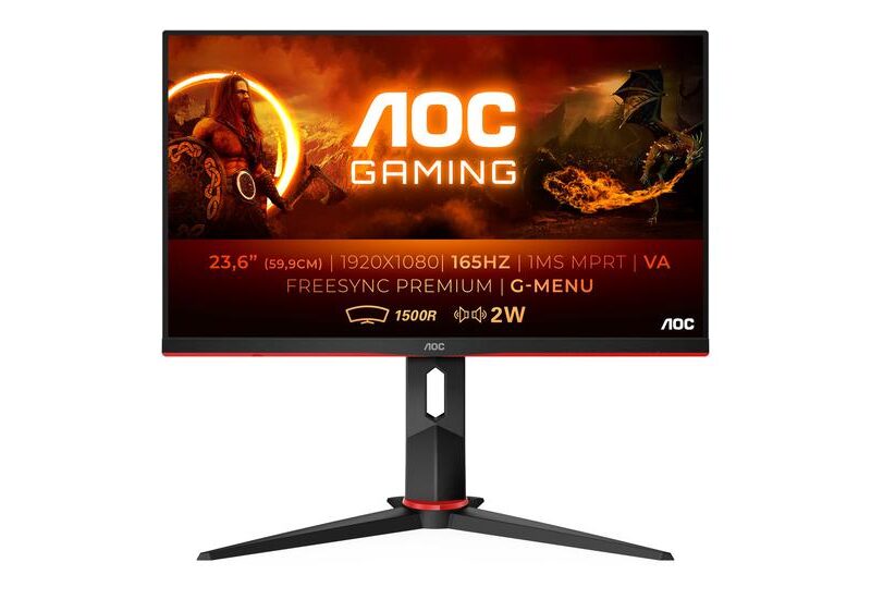 AOC Gaming C24G2AE/BK skærm - WLED - 24" - AMD FreeSync Premium - VA - 1ms - Full HD 1920x1080 ved 165Hz