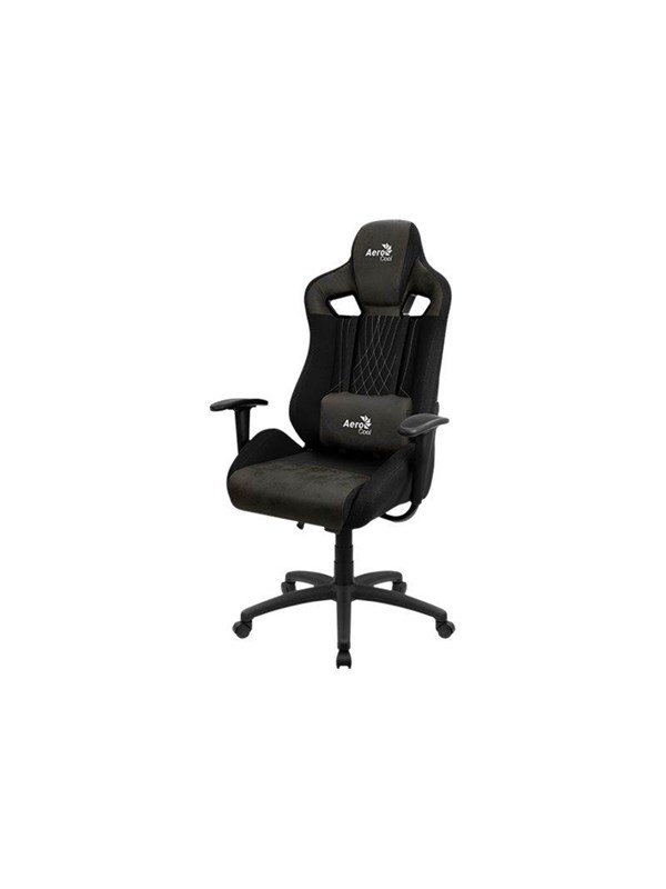 AeroCool EARL - chair - microfibre suede high-density foam premium fabric - iron black Kontor Stol - Premium stof - Op til 150 kg