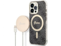 Guess Bundle Pack MagSafe 4G - etui + oplader MagSafe iPhone 13 Pro (sort/guld)