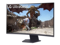 LG UltraGear 32GS60QC-B - LED-skærm - gaming - kurvet - 32 - 2560 x 1440 QHD @ 180 Hz - VA - 300 cd/m² - 1000:1 - HDR10 - 1 ms - 2xHDMI, DisplayPort