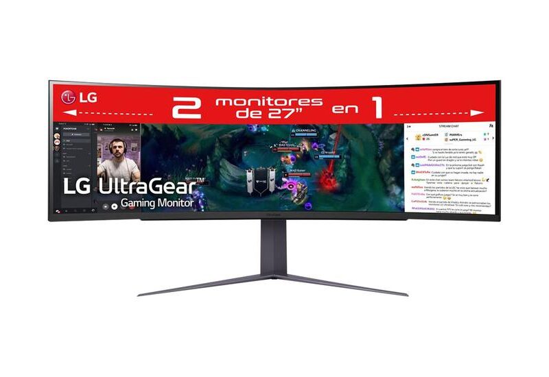 LG UltraGear 49GR85DC-B skærm - LED baglys - 49" - AMD FreeSync Premium Pro - VA - 1ms - Dual Quad HD 5120x1440 ved 240Hz