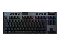 Logitech G G915 X - Tastatur - gaming, LIGHTSPEED - TKL - bagbelyst - trådløs - USB-C, Bluetooth, 2.4 GHz - sort